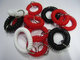 Plastic colorful wrist coil wrist band key ring chain for outdoor sport w/split ring 25mm supplier