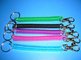 Plastic Sky Blue Transparent Key-Clip Spiral Bungee Cord Key Chains supplier