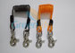 Bright Orange Plastic Cable Core Safety Spring Tool Leash W/Stainless Steel Rings&amp;Carabiners supplier