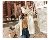 OEM Custom Ladies' Hand knit Cardigan, Hand Knitted Sweater,  Fashion Girls Cardigan Factory Manufacturer Supplier