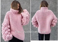 Hand Knit Sweater, Hand Knitted Cardigan, Handmade Pullover Bohemian Dress, Stylish Bubble Dress