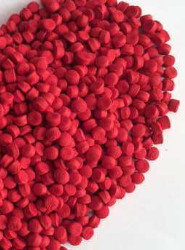 China Cherry Red EVA Masterbatch 200 ℃ Heat Resistance High Tinting Strength supplier