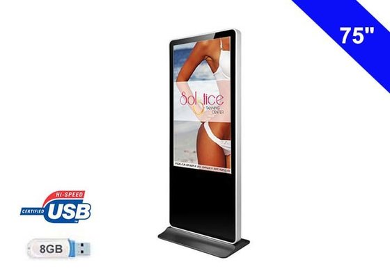 China Iphone Style Free Standing LCD Display Media Player Board Display supplier