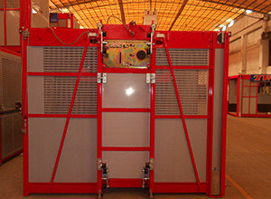 China Red 1000kg Material / Passenger Hoist With Single Cage, High Reliability supplier
