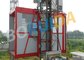 Red Construction Material Hoist Single Cage , Electric Ladder Lift supplier