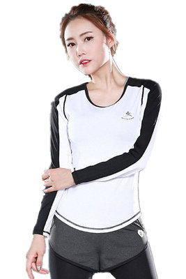 China CPG Global Women Multi-Color Breathable Polyester Slim Fit Long Sleeves Round Collar Running T-Shirts Small-Large S53 supplier