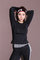 CPG Global Women Pure Black Polyester Sexy Slim Fit Long Sleeves Round Collar Gym Running Sports T-Shirts S-L S42 supplier