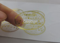 Round Self Adhesive Embossed Labels Custom Foil Embossed Stickers