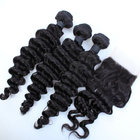 7A Top Quality Virgin Brazilian Human Hair Bundles With Cheap Free Parting Lace Closure