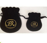 Customized jewelry velvet pouches,large wholesale drawstring velvet bag