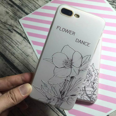 China PC+TPU Silk Skin Back Cover Relief Painting Flowers Pattern Cell Phone Case For iPhone 7 6s Plus supplier