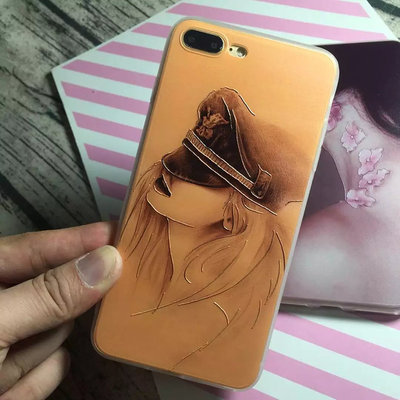 China PC+TPU Silk Skin 3D Relief Painting Personality Girl Pattern Cell Phone Case Back Cover For iPhone 7 6s Plus supplier