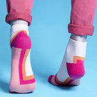 Cotton custom logo, design ladies Pink Ankle Socks