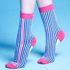 Custom logo, design women’s Athletic Crew Stripe cottton Socks