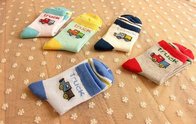 Custom design, logo, color cute Car Patter Baby soft Cotton Socks