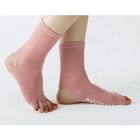 Custom logo, design open heel cotton anti slip yoga sports socks with open five toes