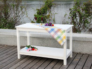 210001 retangular side table canteen table polywood cart with two layers garden furniture