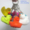 Vinyl colorful duck keyring, mini colorful pvc ducks keychain with green materials supplier