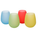 Colored Unbreakable Silicone Stemless Wine Glasses Without BPA
