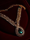 Fashion golden color necklaces with immitation diamond pendant ornament
