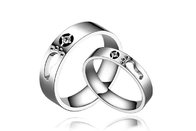 Fashion couple jewelry 316L stainless steel couple rings silver color" foot" lovers rings 