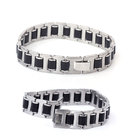 Fashion mens jewelry men bracelet stainless steel plus Silicon bracelets jewelry wholesale