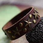 Vintage Fashion woman Jewelry leather with copper rivet bracelet wholesale low MOQ UB1002