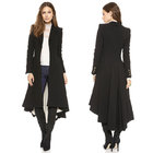 Autumn Winter Women Swallowtail Woolen Long Black Trench Dovetail Slim Blazer Dress 4XL 5XL Plus Size Goth Trench Outwea