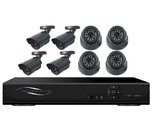 8CH H.264 Digital Video Recorder Kit, 4PCS Bullet & 4PCS Dome CCTV Cameras DR-7308AV5023C