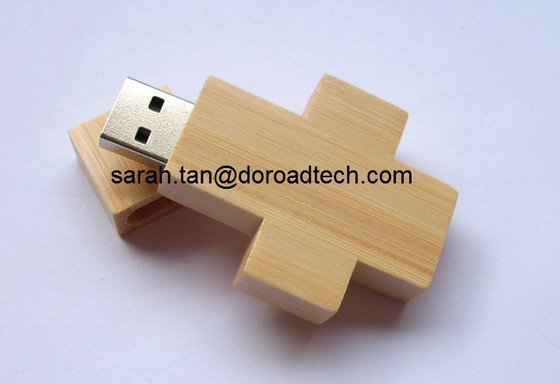 Original Bamboo Cross-shaped USB Flash Drives