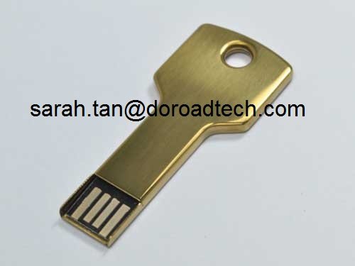 Promotional Gift Metal Key Shaped USB Flash Drives, 100% Original and New Memory Chip