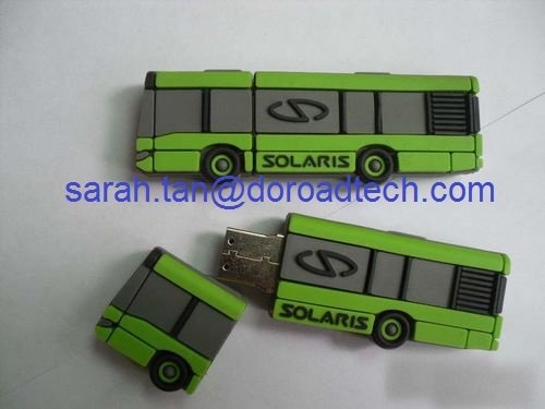 Custom-made Bus Shaped PVC USB Flash Drives
