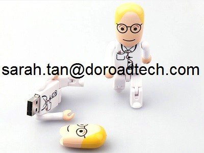 High Speed Real Capacity Plastic Robot USB Memory Sticks, Customized Figures Available