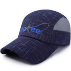 Custom  Running Cap Outdoor Quick Dry Sport Cap soft fabric and mesh breathable baseball cap color: red &blue