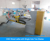 CNC Wood Turning Lathe Machine with One Axis Two Blades and Gymbals Spindle