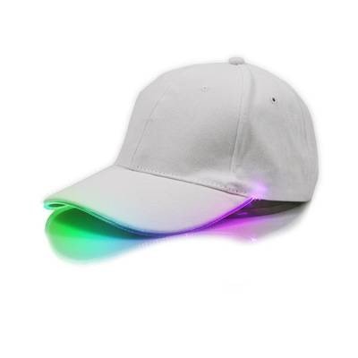 China Adjustable Glow Light Up Baseball Caps , White Club Party Sports Led Baseball Hat supplier