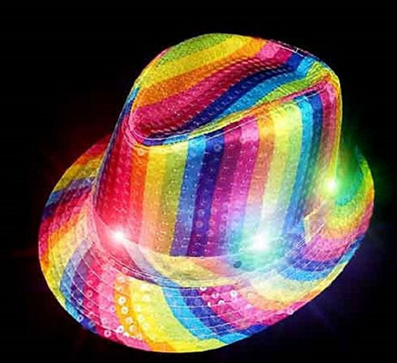 China Jazz LED Light Up Hats Colorful For Women &amp; Men Adults Comfort Touch Breathable supplier