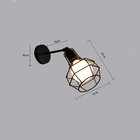 Vintage Industrial Metal Cage Led Adjustable Wall Lamp, Steel Wire Iron Wall Sconce Retro Light Edison Light Fixtures