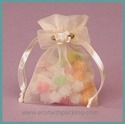high quality organza gift bag with ribbon