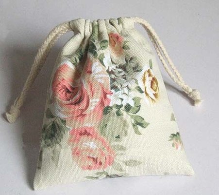 customized cotton drawstring bag with logo printing