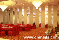 Acoustic movable partition operable wall sliding folding panel for banquet hall using
