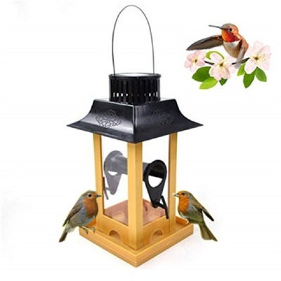 China Solar Parrot Feeder LED Light Bird Feeder Station Hanging Pigeon Crow Parrot Outdoor Balcony Bird Feeding supplier