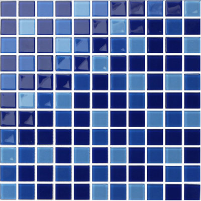 China 300x300mm swmming pool mosaic tiles,glass mosaic tile sheets, blue color supplier