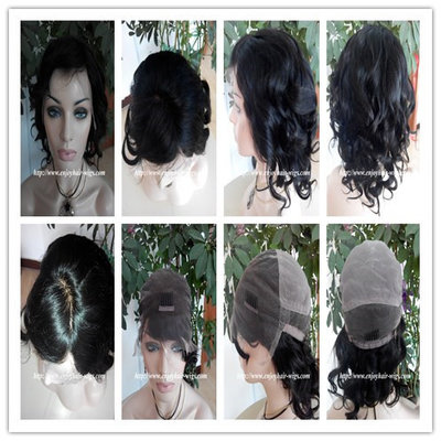 China Human hair full lace wig 10&quot;-26&quot;L 4#/1b#color curly indian remy hair,120%-180% density supplier