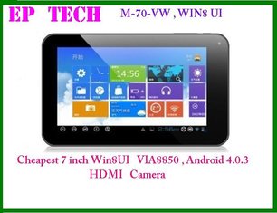 China 7 inch win8 ID tablet pc, capacitive touch screen, android 4.0 WM8850 CPU supplier