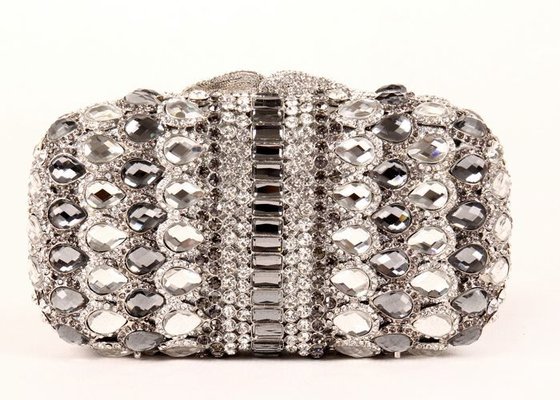 China Multi Glitter Stylish Evening Stone Clutch Bag Detachable Chain For Party supplier