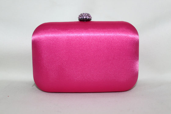 China Colorful Custom Sparkly Clutch Bag , Small Crystal Closure Satin Bridal Purse supplier