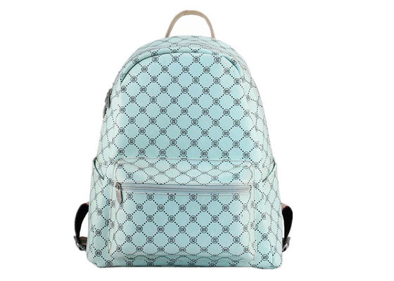 China PU Leather Awesome Womens Backpack Bags Light Blue Colored For Travelling supplier