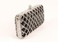 Black Diamond Rhinestone Evening Bags Plaid Pattern And Velvet Lining For Dinner Party supplier