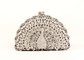 Sparkling Animal Women Stone Clutch Bag Hollow Out Peakcock Shaped supplier